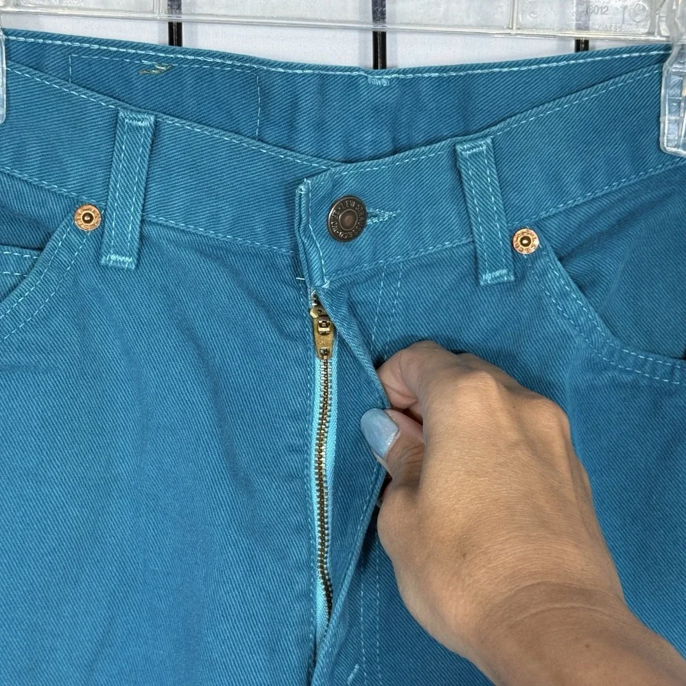 Vtg 90's Levi's 40550-8645‎ White Tab Jeans Mens 33x34 (32x32.5) Teal USA Made